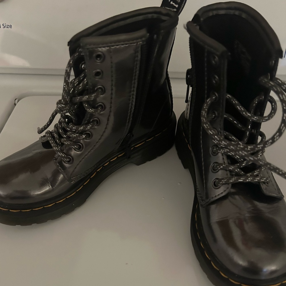 Black Lace-Up Combat Boots